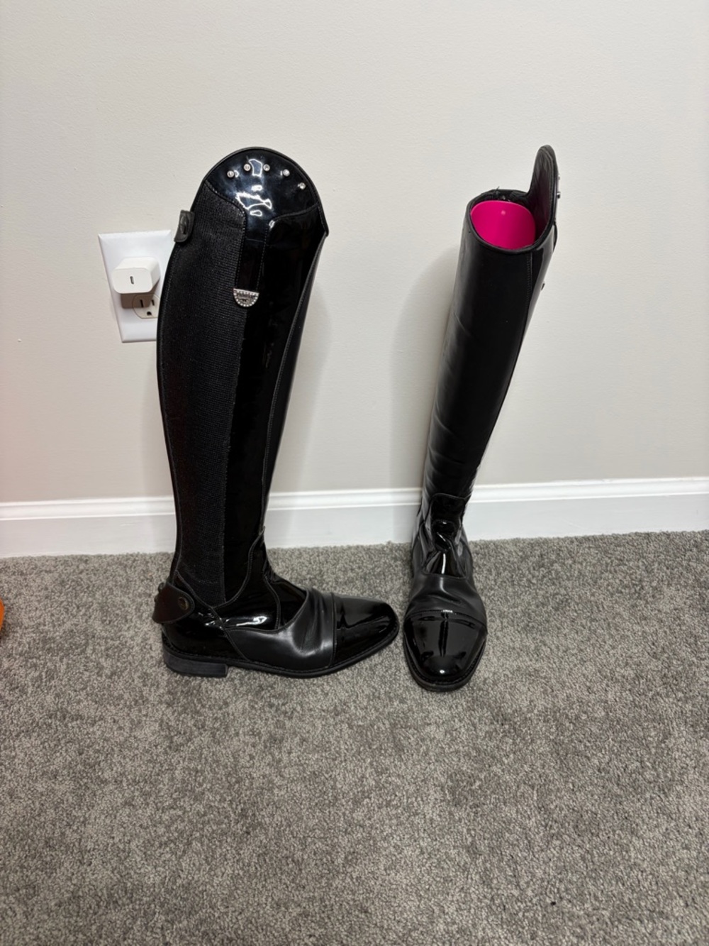 Pioneer Black (patent glitter) Tall equestrian Riding Boots semi custom dressage